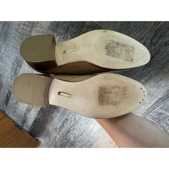 Louise et Cie Patent Oxford Shoes 9M Tan Lace-Up Block Heel Vintage Inspired - Picture 9 of 16